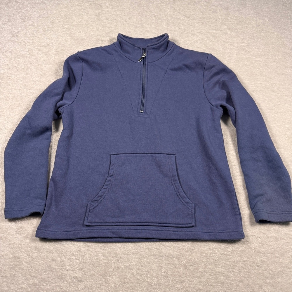 Hastings & Smith Petites Pullover Sweatshirt Blue Quarter Zip‎ Pocket Size PL